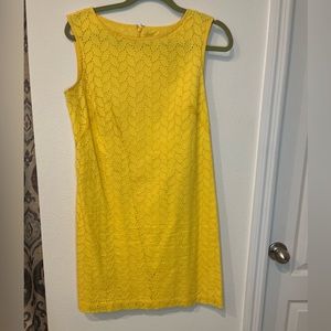 Summer eyelet dress yellow